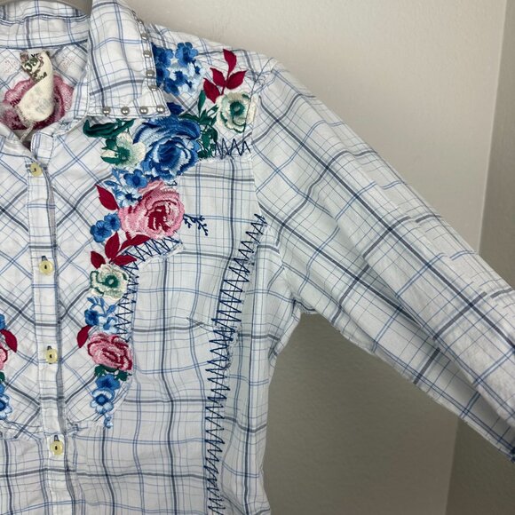 3J Workshop Johnny Was Embroidered Western Long Sleeve Button Up Shirt XS - Picture 7 of 13